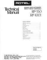 Rotel RP-1001 - Technical manual
